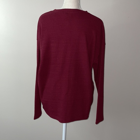 Velvet Heart Heathered Long Sleeve Crewneck Blouse - Picture 3 of 10